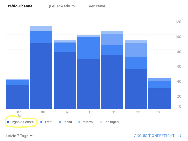 Organischer Traffic: Auswertung Google Analytics