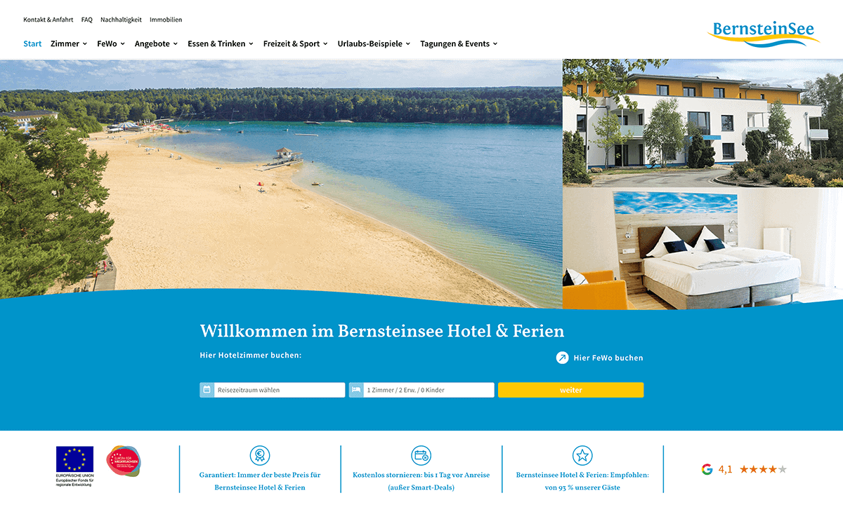 Screenshot Webseite bernsteinsee.com