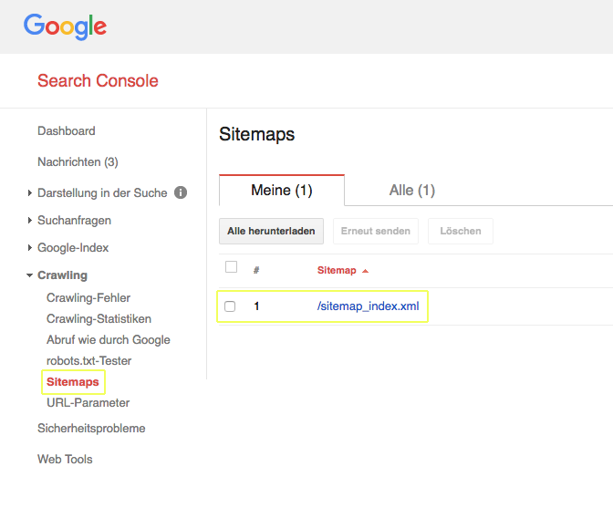 Google Search Console Sitemaps