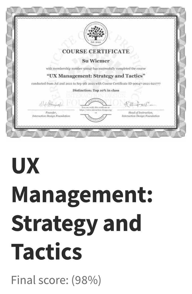 Certificate UX Management