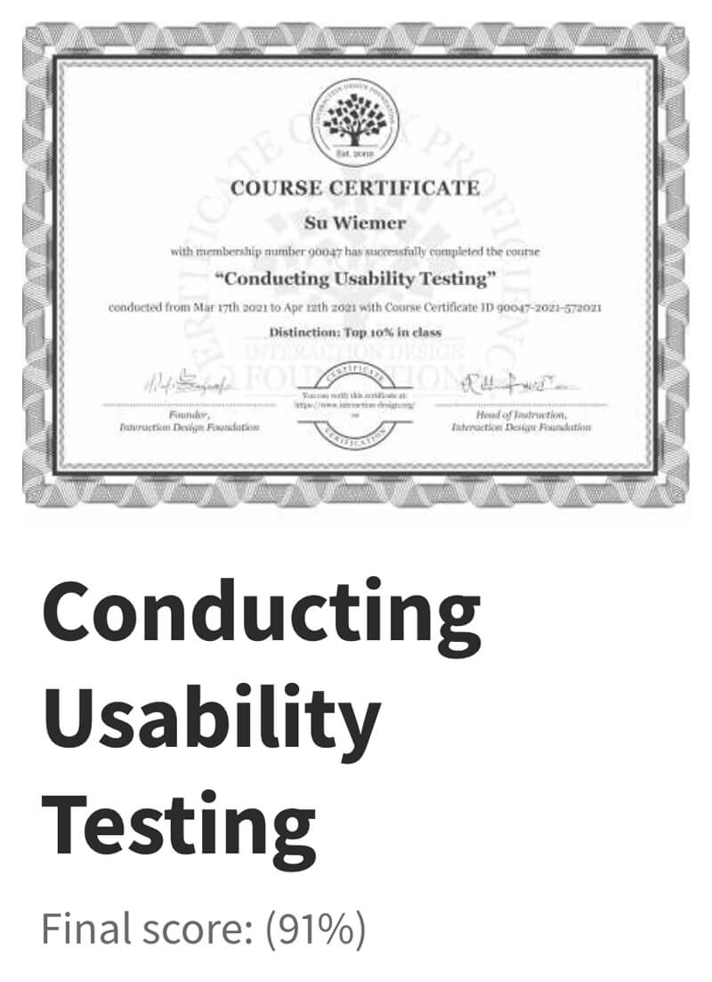 Certificate Usability Testing