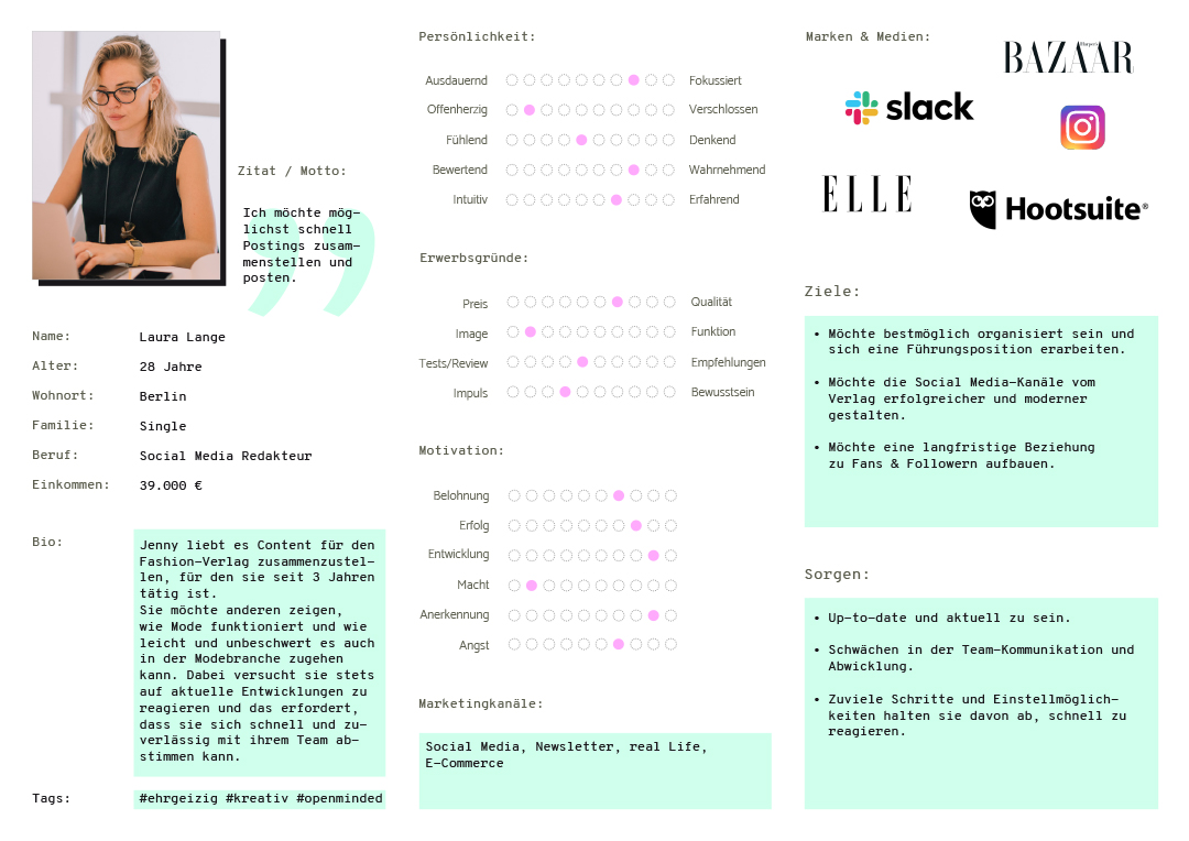 User Persona Laura User Persona erstellen Beispiel Laura